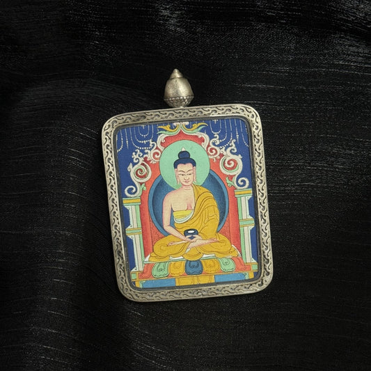 Amitabha Buddha Chigung Thangka Pendant: The Buddha of Infinite Light and Life