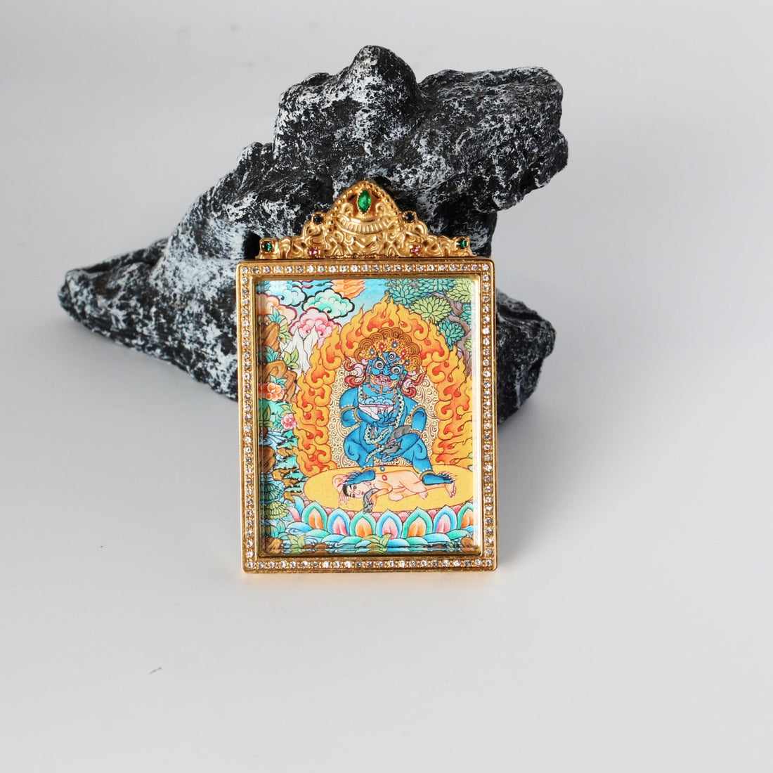 4x5cm Nepal Premium Black Jambhala Buddhist Pendant: The Swift Wealth Tibetan Buddhist Jewelry
