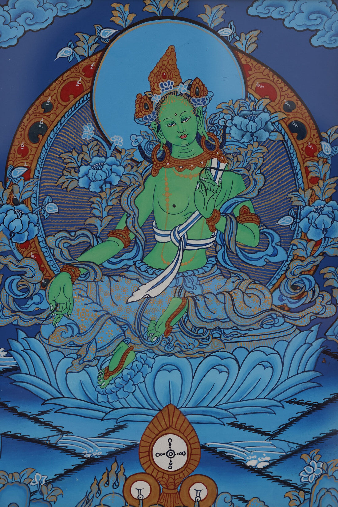 Nepal’s Hand-Painted 20x30cm Green Tara Thangka: A Deep Dive Into Tibetan Buddhist Art, Symbolism, and Craft