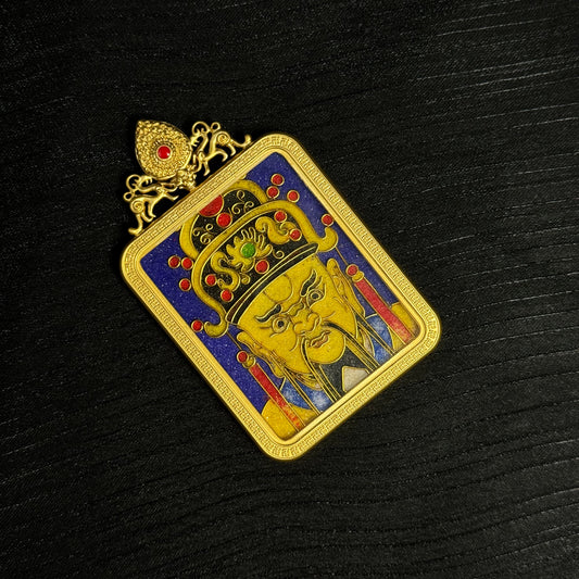 Dragon King (龙五爷) in Cloisonné: Wealth and Blessing with the 4x5cm Thangka Pendant
