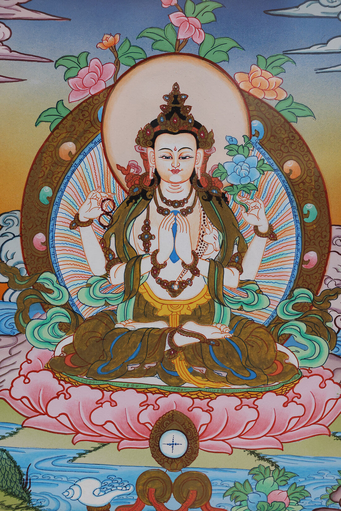 Decoding a Nepalese Hand-Painted Four-Armed Avalokiteshvara Thangka: Compassion, Faith, and Traditional Craft in Tibetan Buddhism