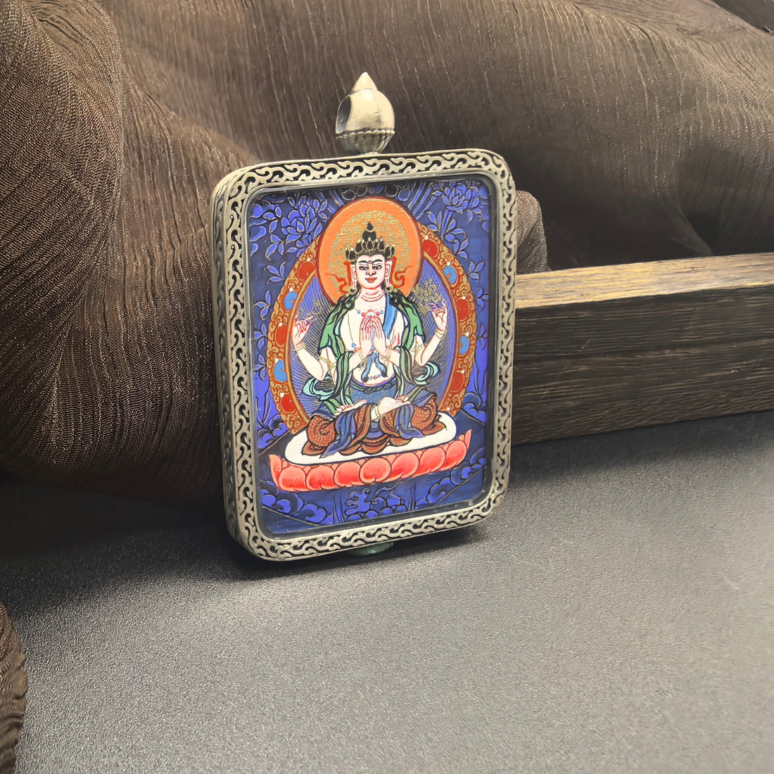 The Embodiment of Great Compassion: Four-Armed Avalokiteshvara and the Rekong Blue Thangka in 925 Silver