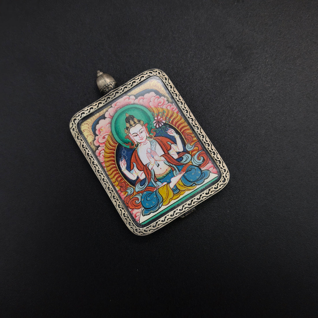 The Embodiment of Great Compassion: Four-Armed Avalokiteshvara and the Tibet Red Cloud Thangka in 925 Silver