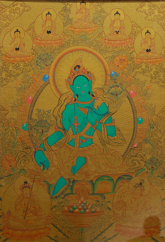 Gold Thangka · Green Tara The Icon of Compassion and the Art of Reigong Tibetan Buddhist Thangka Painting