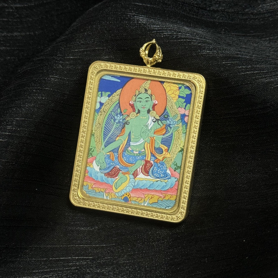 The One Who Steps Down: Love and Success with the Tibet Elegant Green Tara Thangka