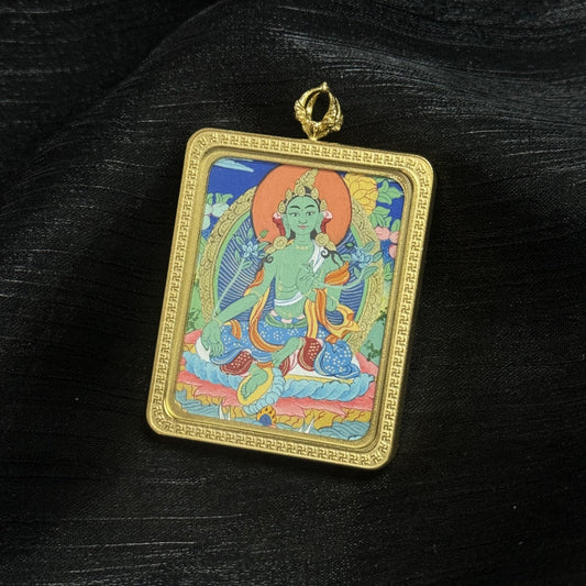 The One Who Steps Down: Love and Success with the Tibet Elegant Green Tara Thangka