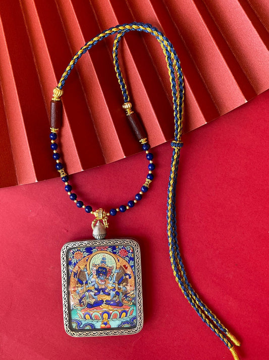 Secret Union: Tibet Guhyasamaja Thangka Pendant with Copper Casing