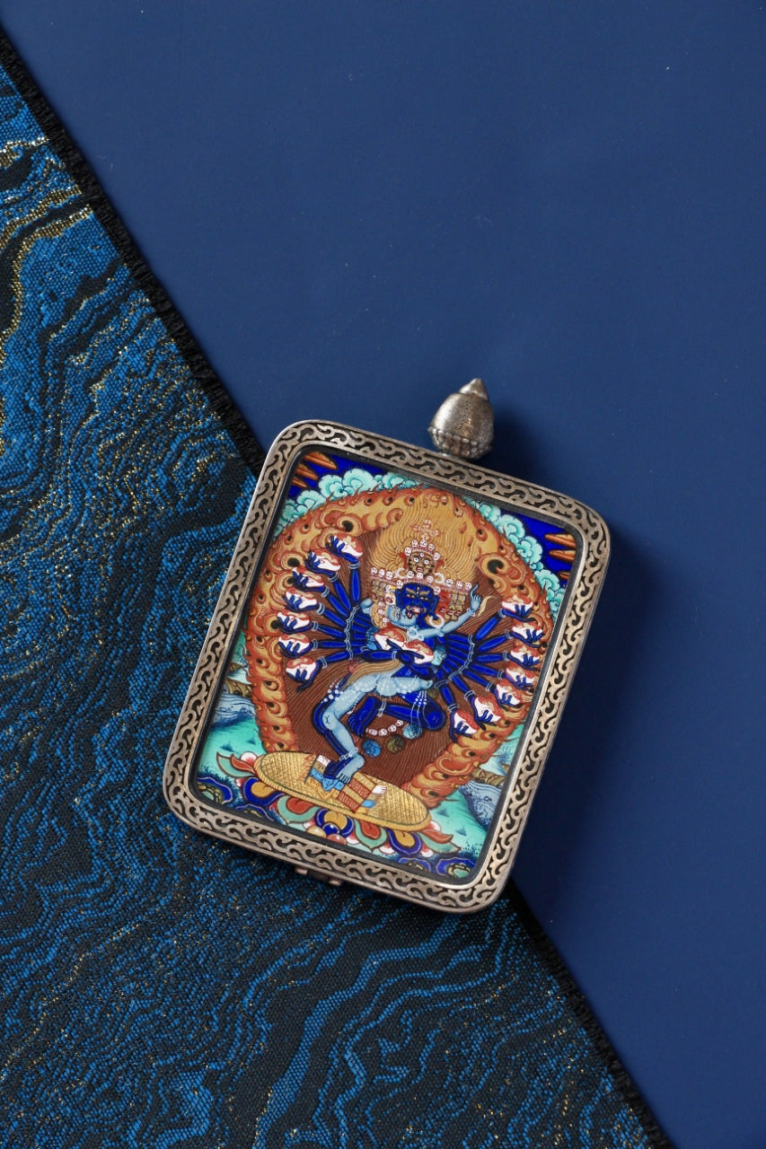 4×5cm Qinghai Hevajra Thangka Pendant: Uncover Your Natural State of Ecstatic Wisdom