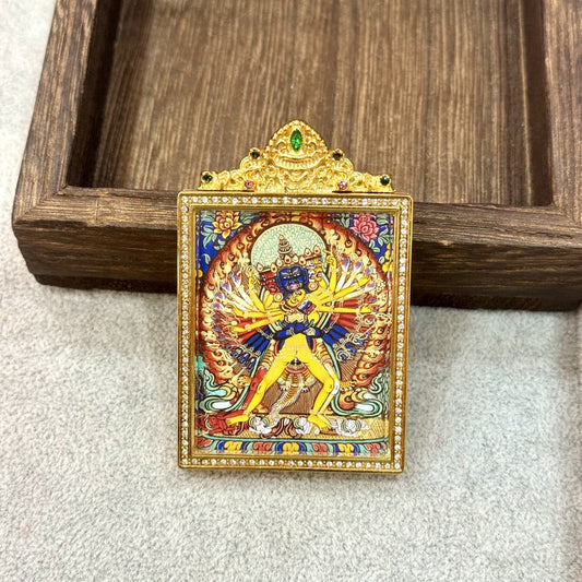 4x5cm Rebgong Kalachakra Buddhist Pendant: The Wheel of Time - Compassion, Wisdom, and Tibetan Buddhist Jewelry