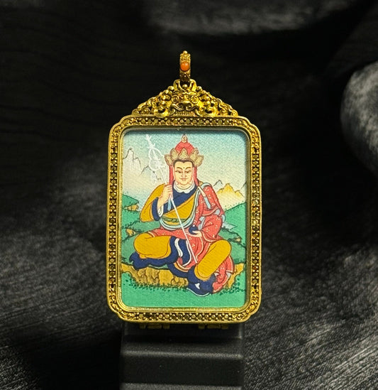 2.5x3.5cm Hand-Painted Tibet Ksitigarbha (Earth Store Bodhisattva) Buddhist Pendant: Tibetan Buddhist Jewelry