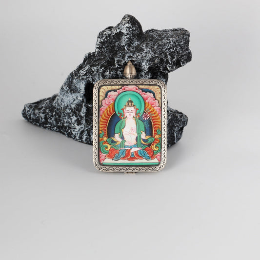 2.5x3.5cm Karma Kagyu Mahasthamaprapta Bodhisattva Buddhist Pendant: The Bodhisattva of Tibetan Buddhist Jewelry