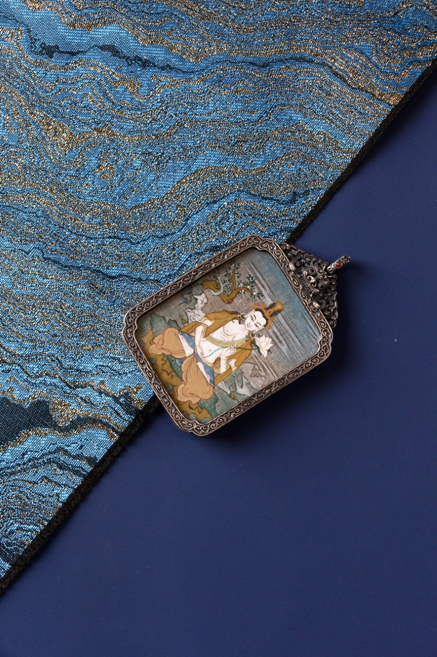 3.5×4.5cm Tibetan Mahasthamaprapta Thangka Pendant: Let Devotion Be Your Unshakable Anchor