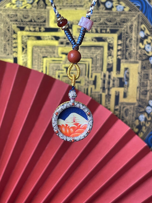 Mount Kailash Sunrise in Wearable Form: Backed by the Golden Mountain, Wealth and Noble Support