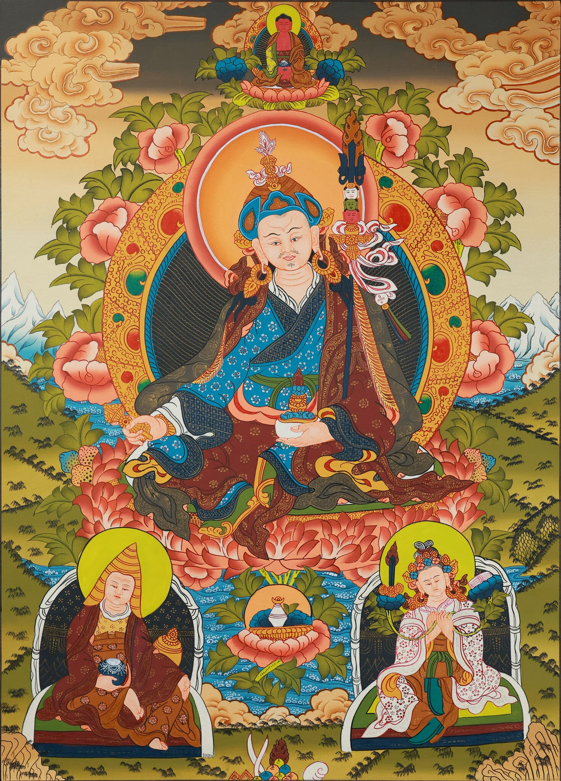 A Comprehensive Guide to Nepalese Painted Thangka of Padmasambhava: Fusion of Newari Art Tibetan Buddhist Thangka Painting