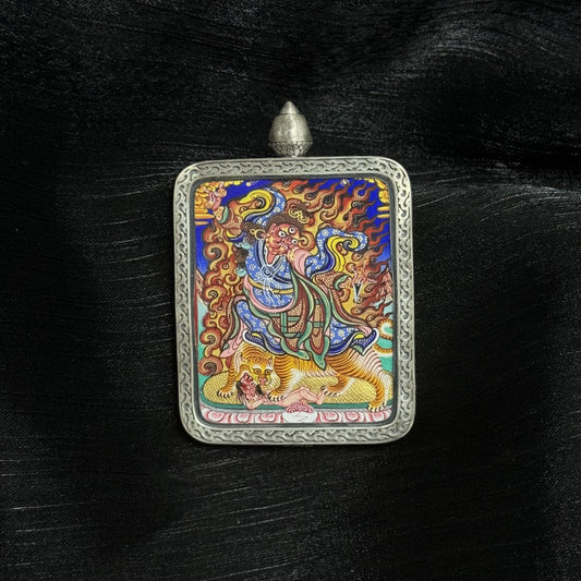 4x5cm Rebgong Padmasambhava Wrathful Buddhist Pendant: The Second Tibetan Buddhist Jewelry