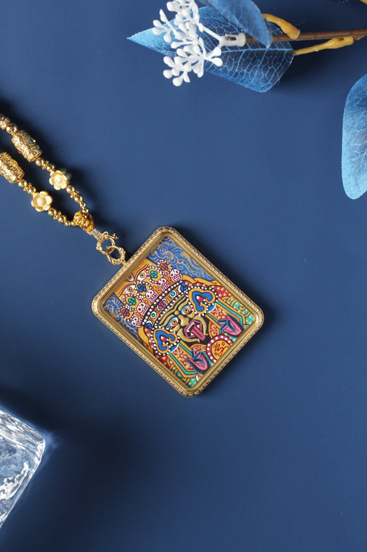 Palden Lhamo Thangka Pendant: The Fierce Protector Goddess of Wealth and Fortune