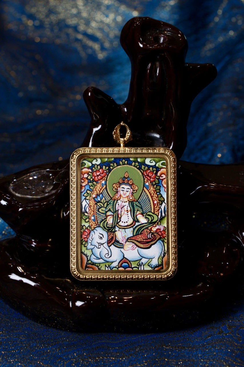 Samantabhadra Bodhisattva Buddhist Pendant | Nepalese Handmade Tibetan Buddhist Gau Tibetan Buddhist Jewelry