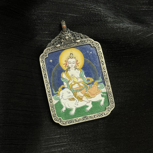 Samantabhadra Bodhisattva Bold Thangka Pendant: The Bodhisattva of Universal Practice and Virtue