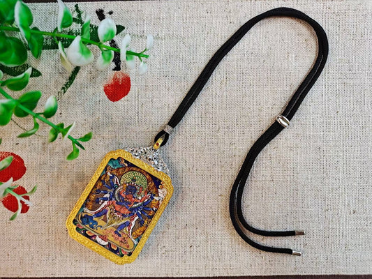 See True Nature and Awaken Wisdom: Samvara Thangka Pendant with Refined Silver Casing