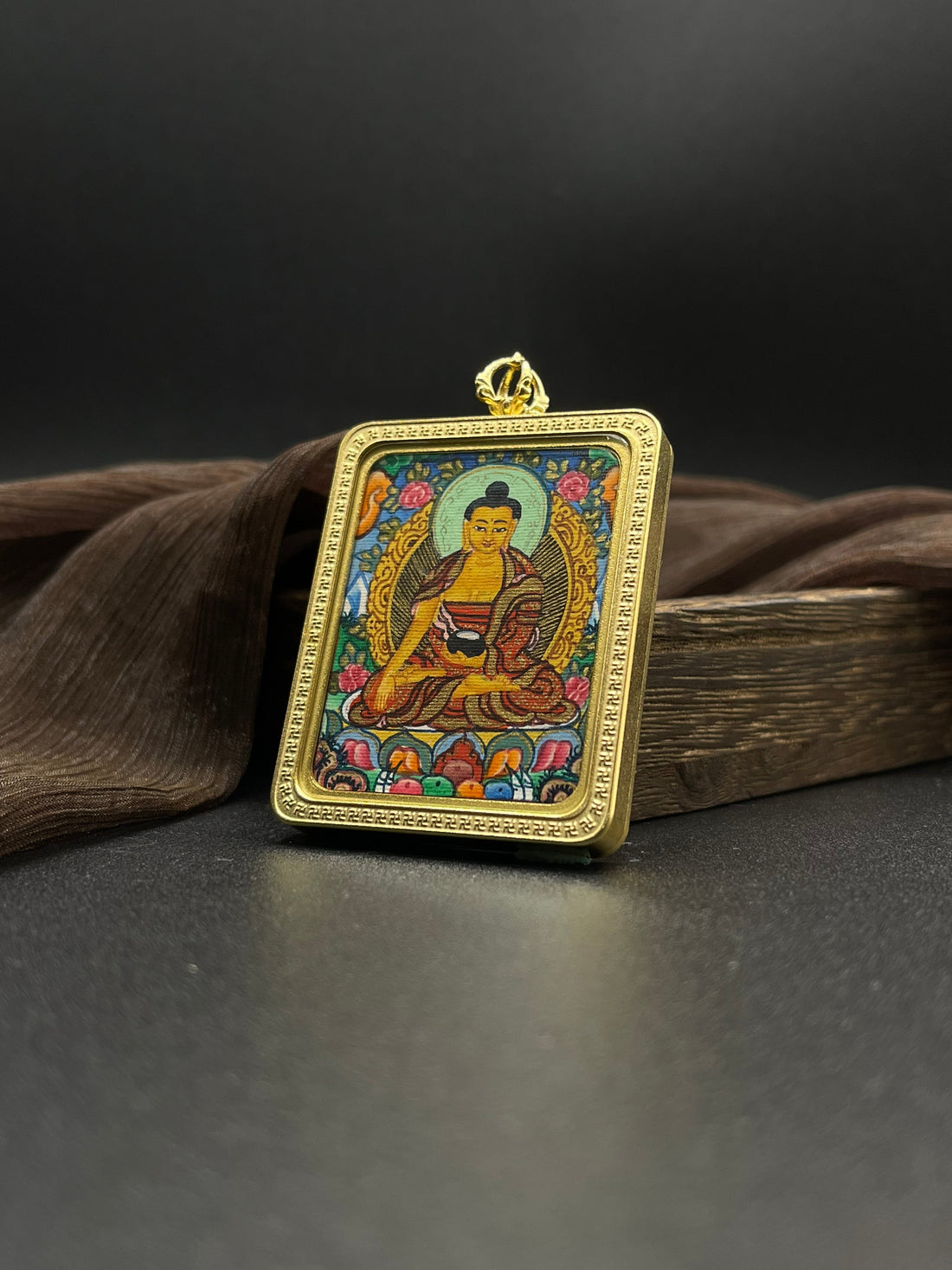 Compassion for All Beings: Nepal Shakyamuni Buddha Thangka Pendant with Titanium Casing