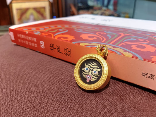 Fortune and Peace: Rekong Shridevi Thangka Pendant with Copper Casing
