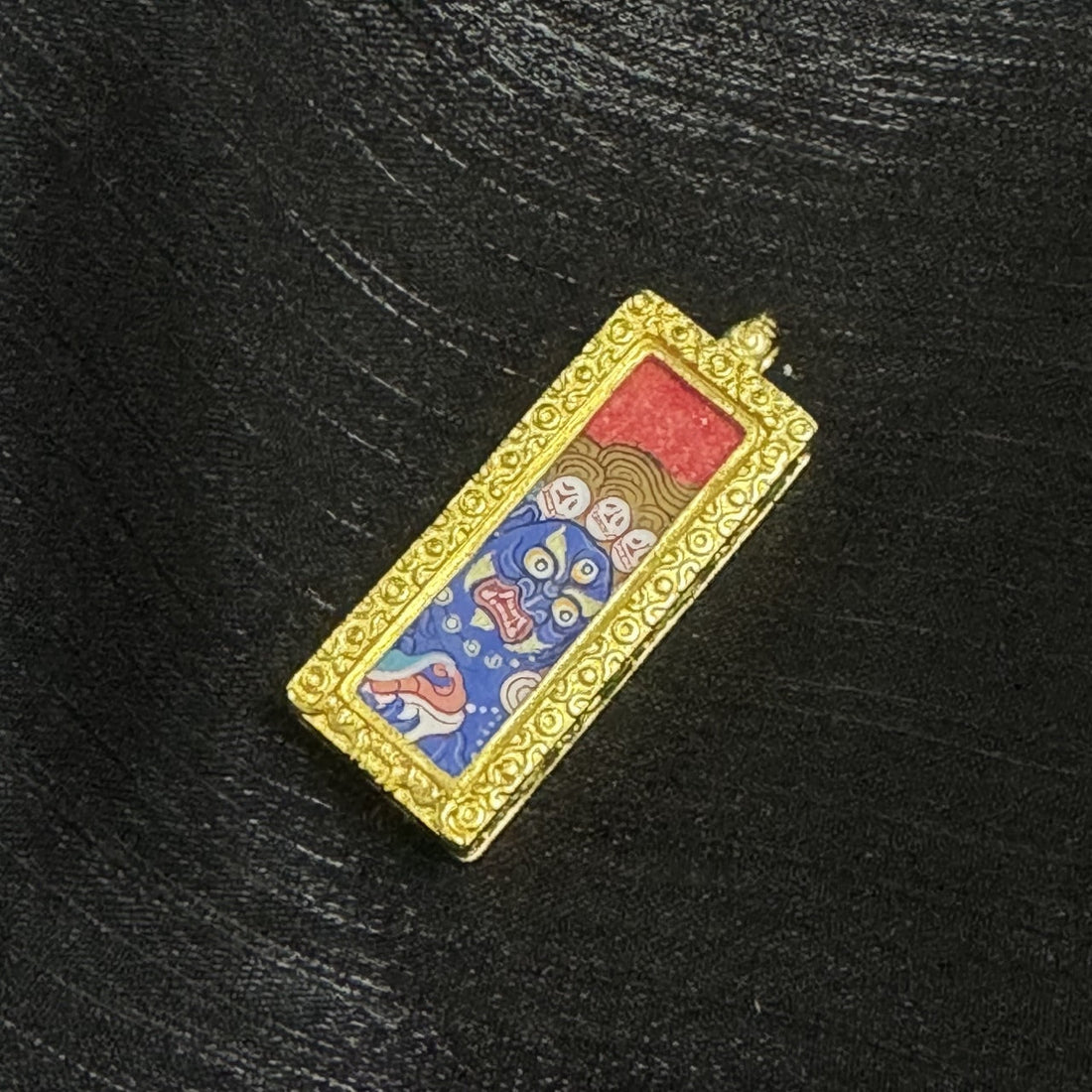 Rebgong Buddha Head Six-Armed Mahakala Thangka Pendant: Protector, Pacification and Prosperity