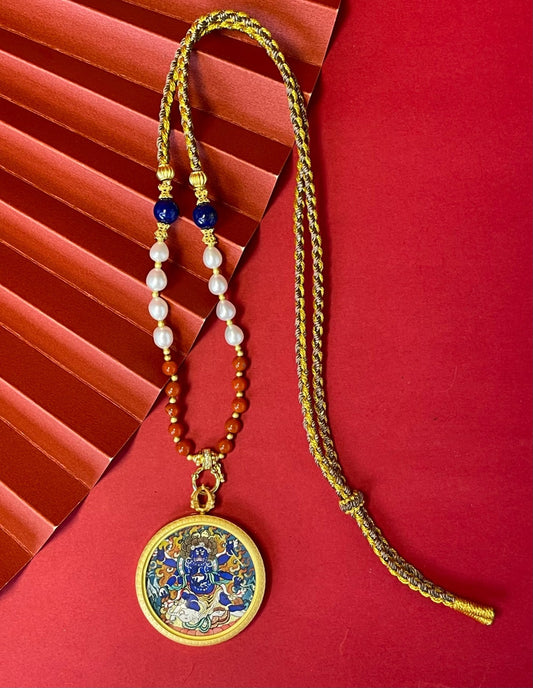 A Compact Vessel of Protection: Six-Armed Mahakala in 3.5x4.5cm Rekong Form