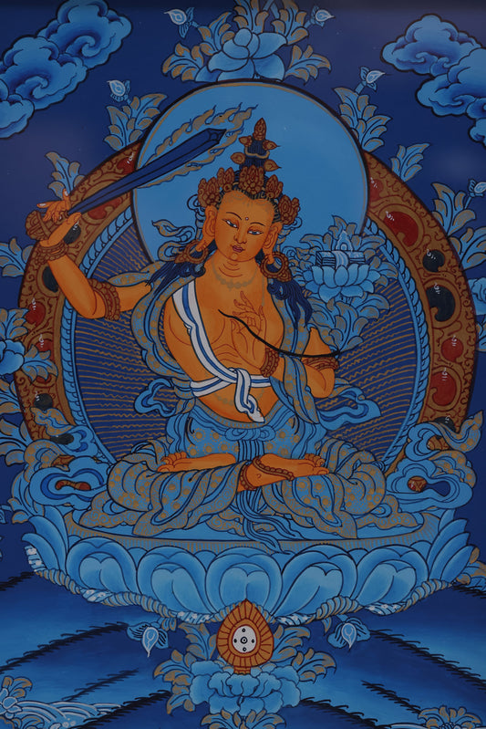 The Wisdom Sovereign in Blue Thangka: The Millennium Legacy and Spiritual Code of Manjushri in Tibetan Buddhism