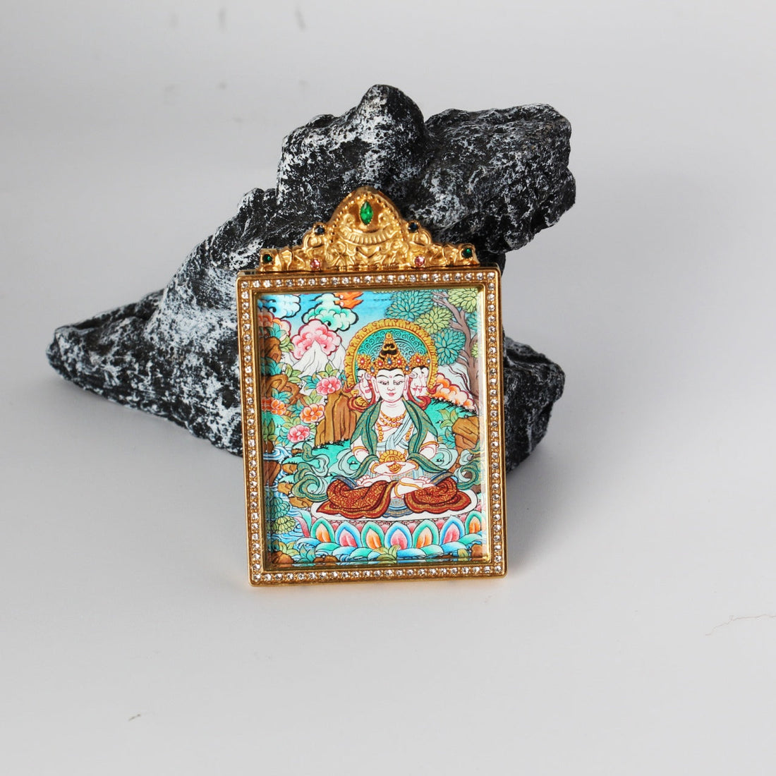 4x5cm Nepal Premium Vairocana Buddha Buddhist Pendant: The Cosmic Buddha of Tibetan Buddhist Jewelry