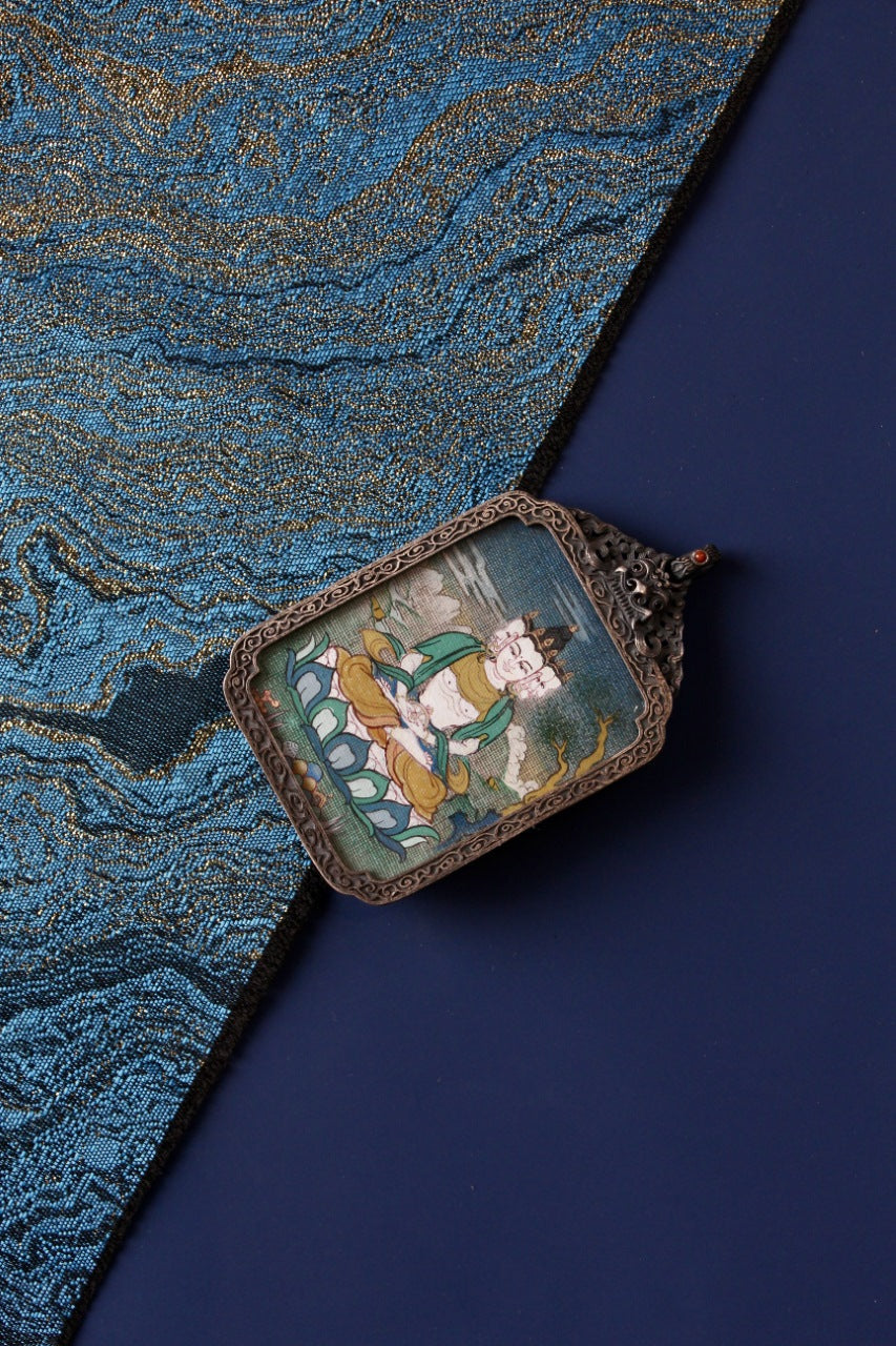 3.5×4.5cm Tibetan Vairocana Buddha Thangka Pendant: The Cosmic Buddha Who Reminds You You Are Already Whole