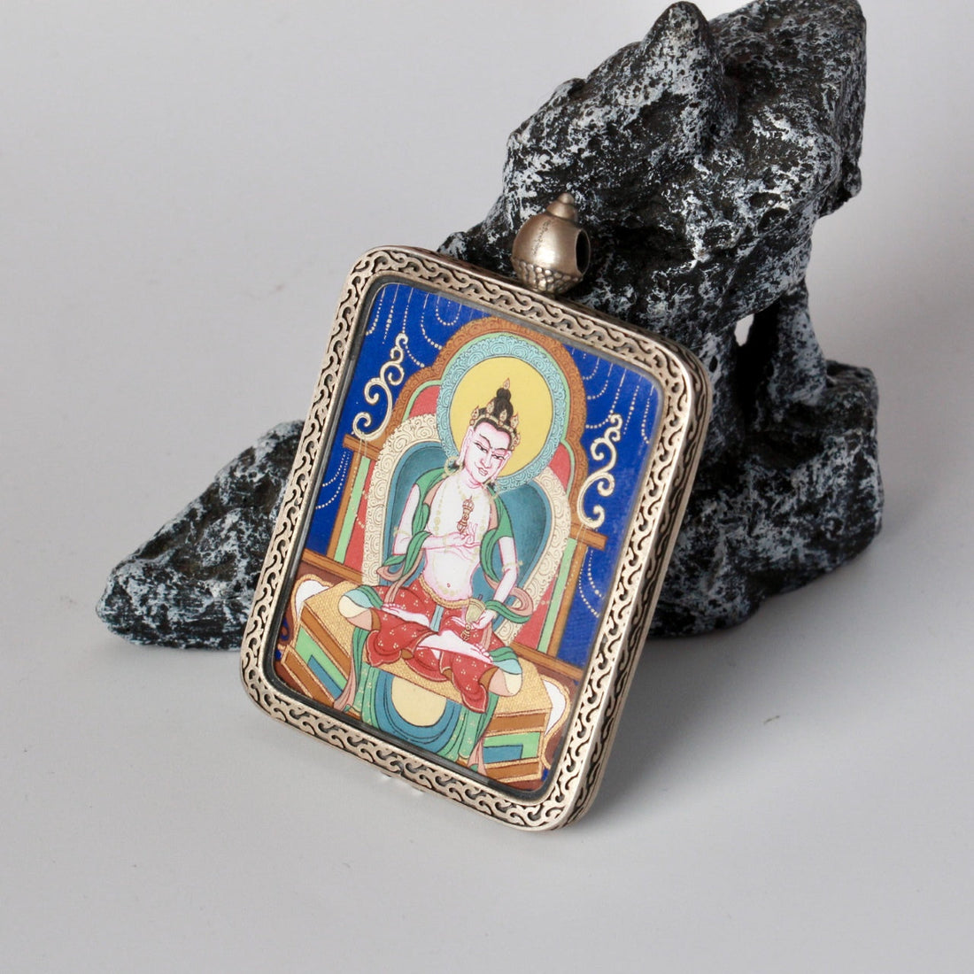 Vajrasattva Tibet Chigang Thangka Pendant: The Primordial Buddha of Purification
