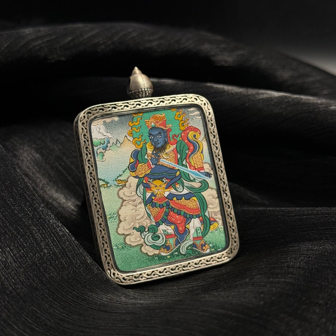Virudhaka: Guardian of the South and Growth with the Rekong Cuiying Thangka