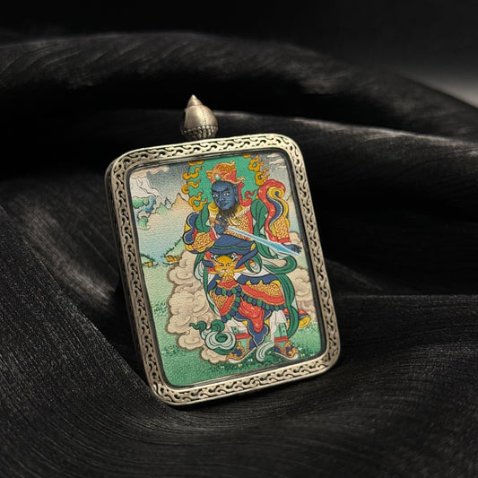 Virudhaka: Guardian of the South and Growth with the Rekong Cuiying Thangka