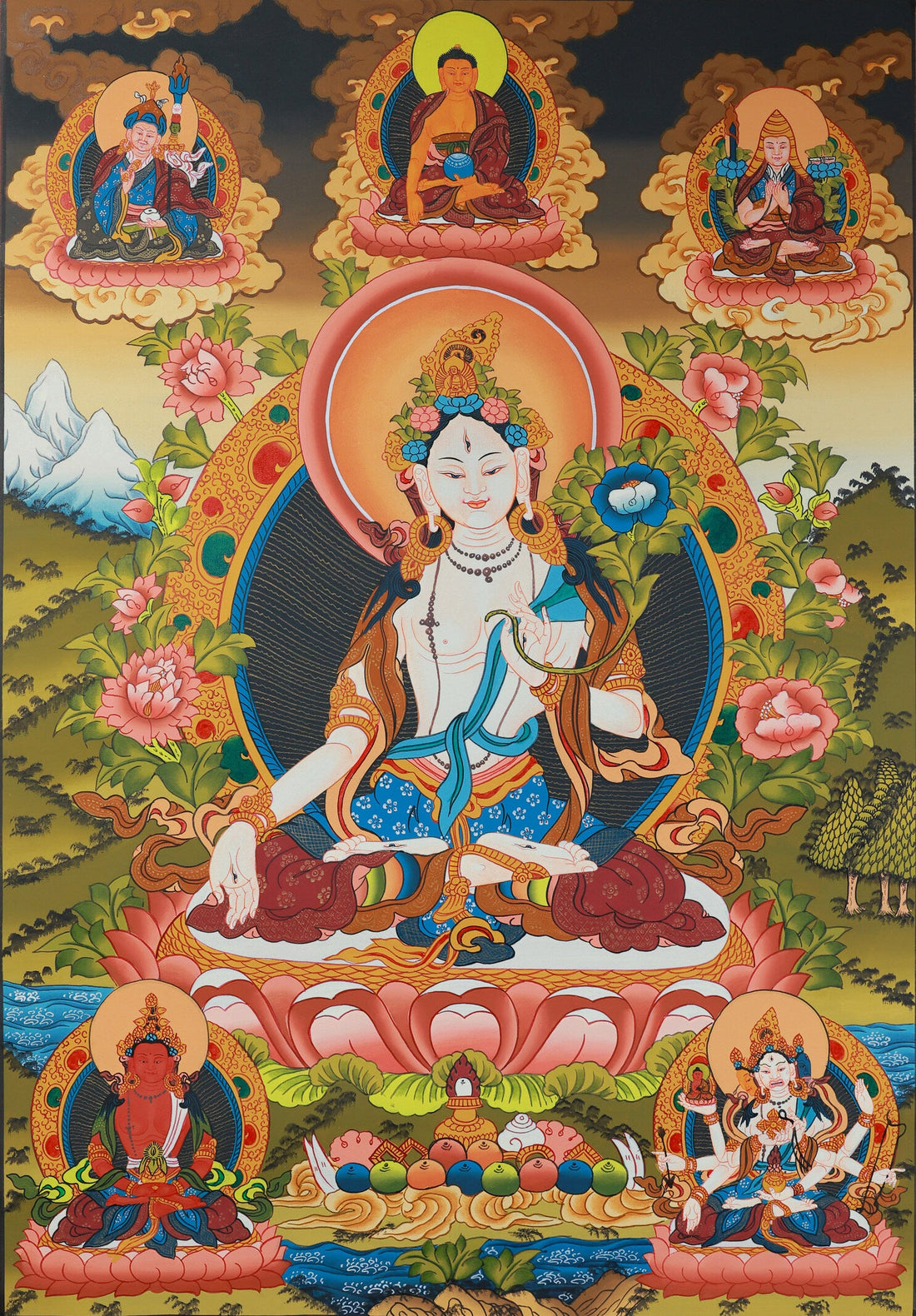 White Tara: The Compassionate Mother of Longevity in Tibetan Buddhism – Decoding the Wisdom of a Millennium-Old Faith Through Thangka Art