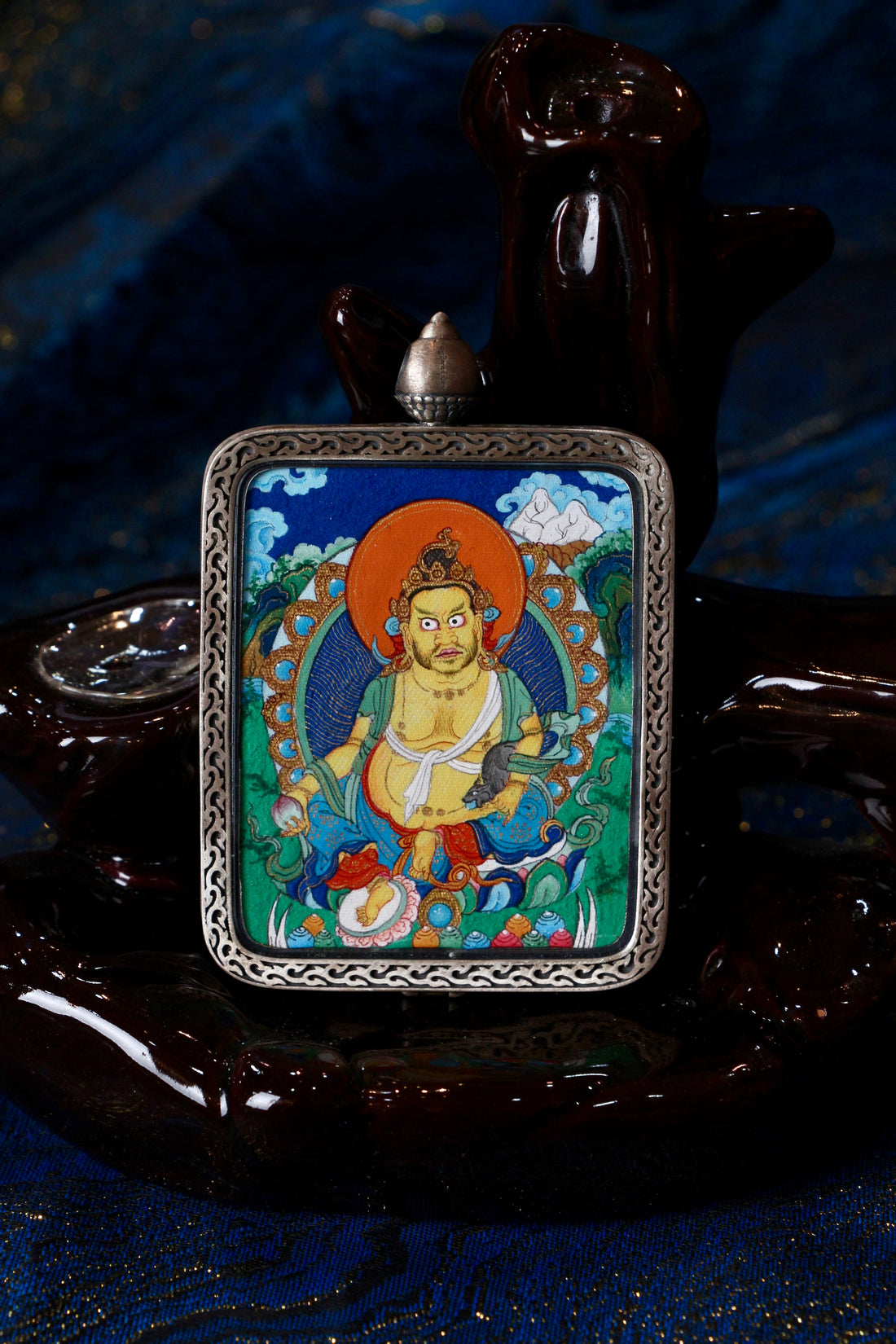 Tibet Yellow Dzambhala Buddhist Pendant: A Miniature Treasure of Tibetan Buddhist Culture Tibetan Buddhist Jewelry