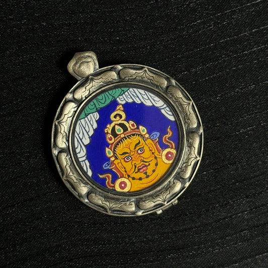 The Head of the Five Wealth Deities in Buddha-Head Form: Wealth and Blessing with the Rekong Yellow Jambhala Buddha Head Thangka