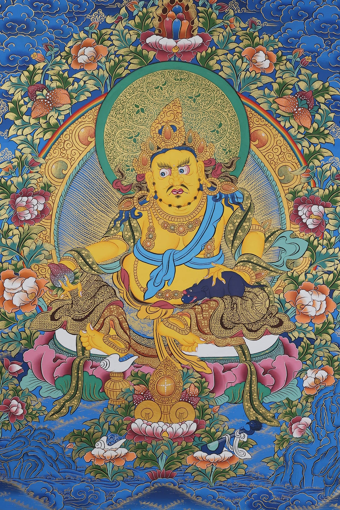 Tibetan Buddhist Culture: The Yellow Jambhala (Zhambhala) Merit Accumulation System Thangka