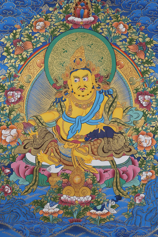 Tibetan Buddhist Culture: The Yellow Jambhala (Zhambhala) Merit Accumulation System Thangka