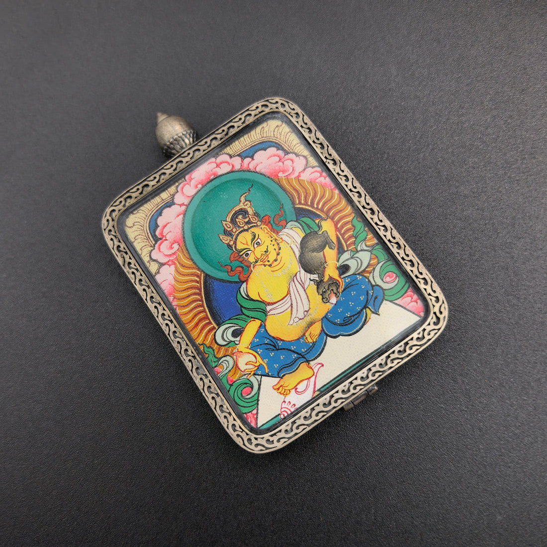 The King of Wealth: Yellow Jambhala and the Tibet Red Cloud Thangka in 925 Silver