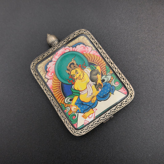 The King of Wealth: Yellow Jambhala and the Tibet Red Cloud Thangka in 925 Silver