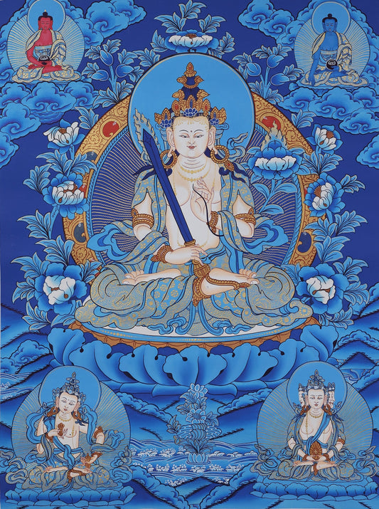 Tibetan Buddhist Culture: The Symbolism of Yellow Manjushri Wisdom Mandala Thangkas