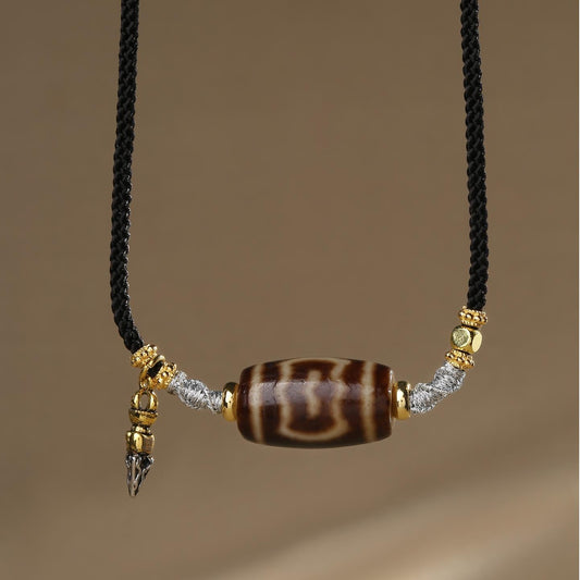 tibetan-buddhist Handmade Garuda Dzi Agate Necklace Amulet