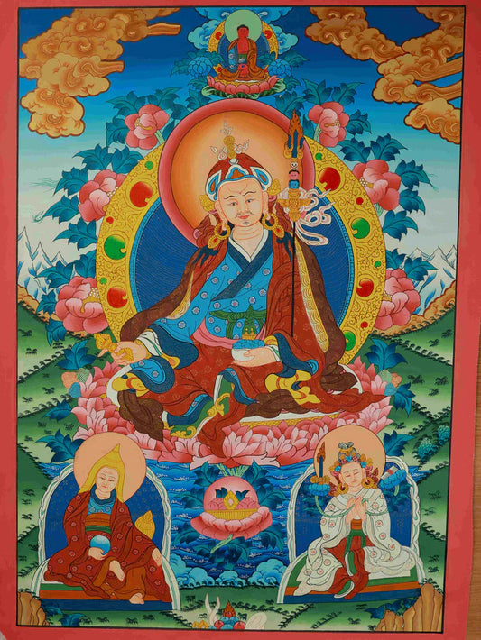 Hand-Painted Guru Rinpoche Thangka: The Tibetan "Stability Shield" to Smooth Life’s Troubles