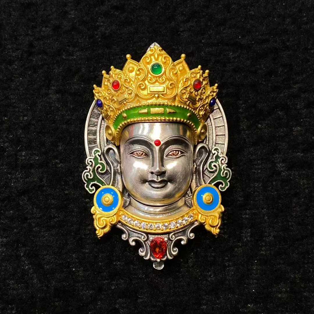 Tibetan Buddhist Jewelry Culture S925 Green Tara Pendant Jewelry Art