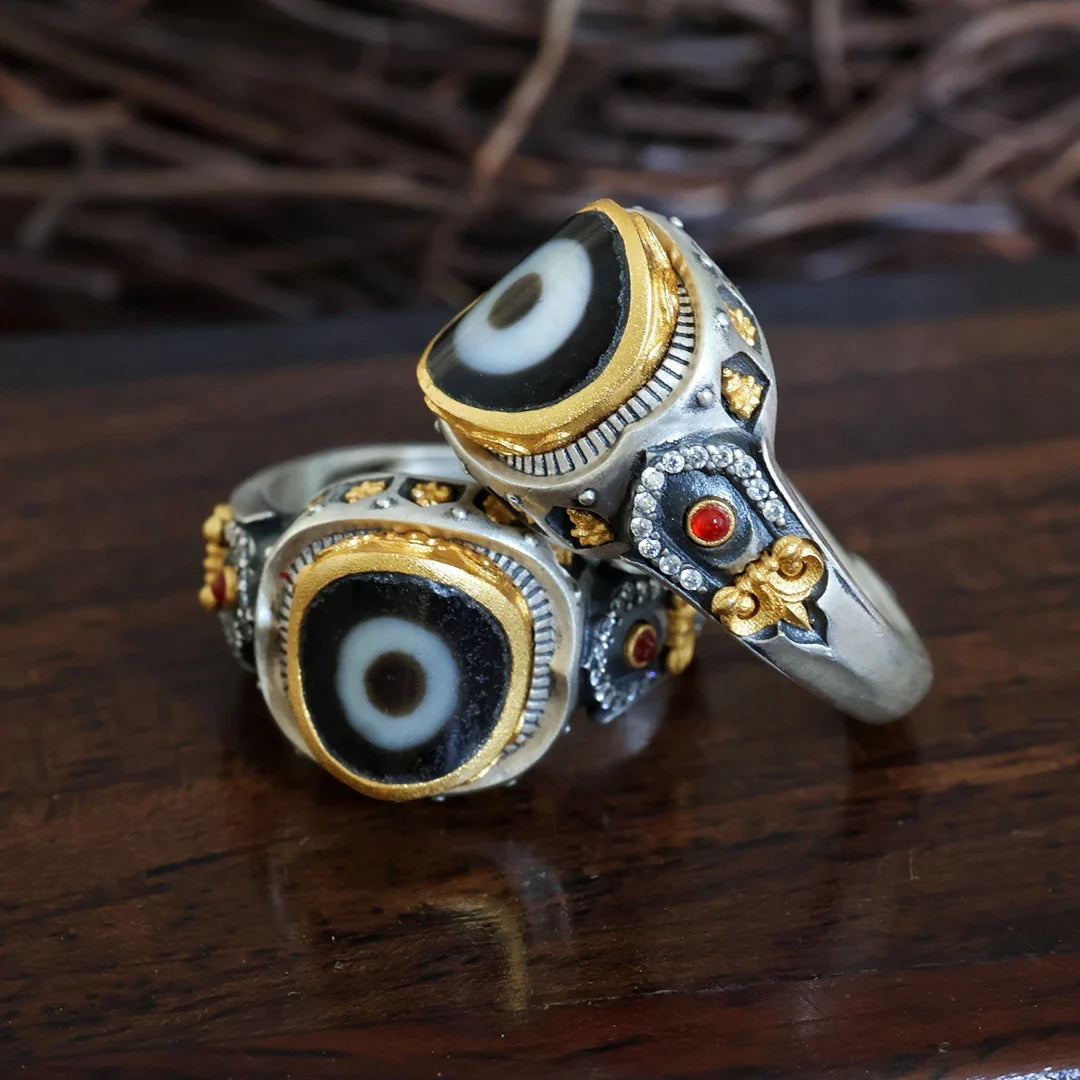 tibetan-buddhist Silver Unmanifest Buddha One Eye Ring Jewelry Tibetan Buddhist Jewelry