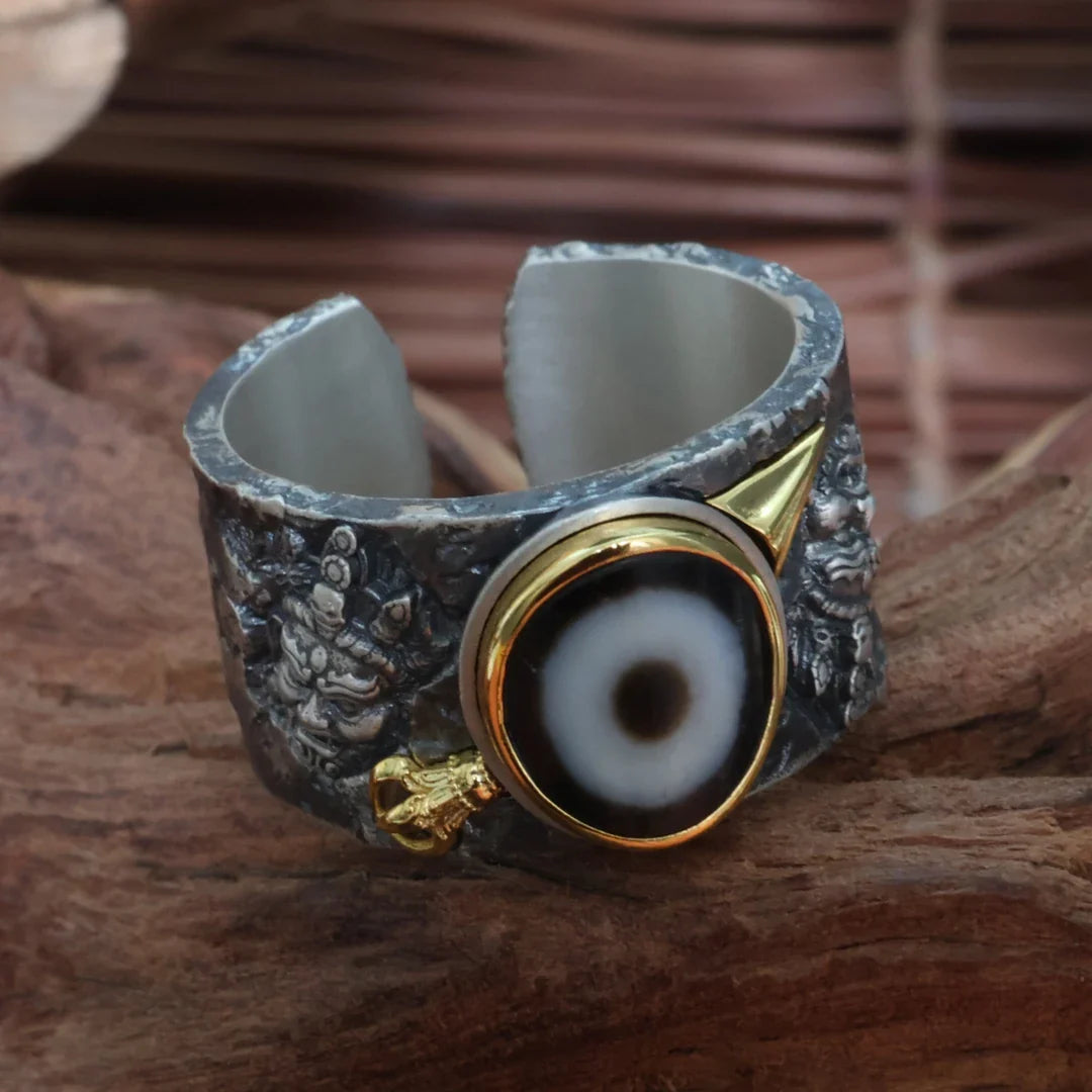 tibetan-buddhist silver hand-painted 3D Phurba Tibetan Buddhist Jewelry