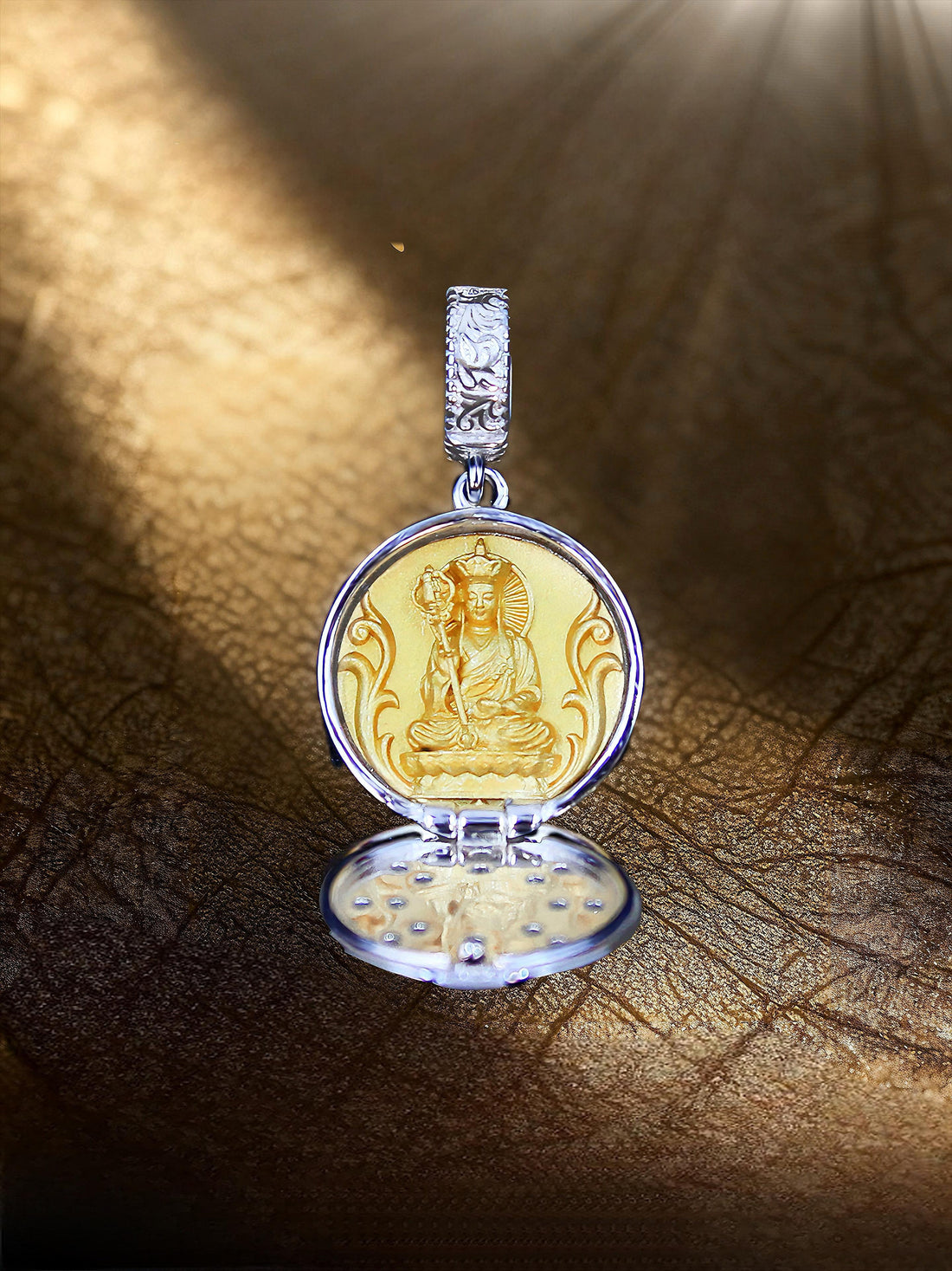Tibetan-Buddhist Gold Kshitigarbha Gau Box: Sacrificial Tibetan Buddhist Jewelry