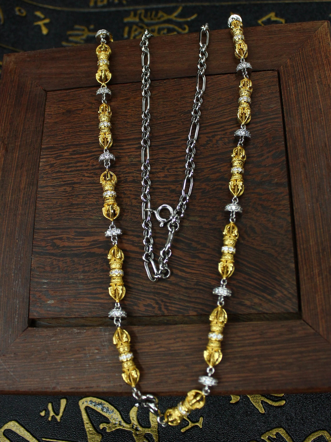 Tibetan-Buddhist Gold Vajra Necklace: Sacrificial Items Tibetan Buddhist Jewelry