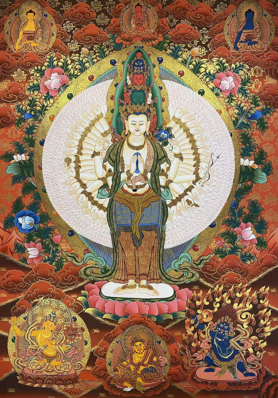 tibetan-buddhist-thousand arms avalokiteshvara thangka painting