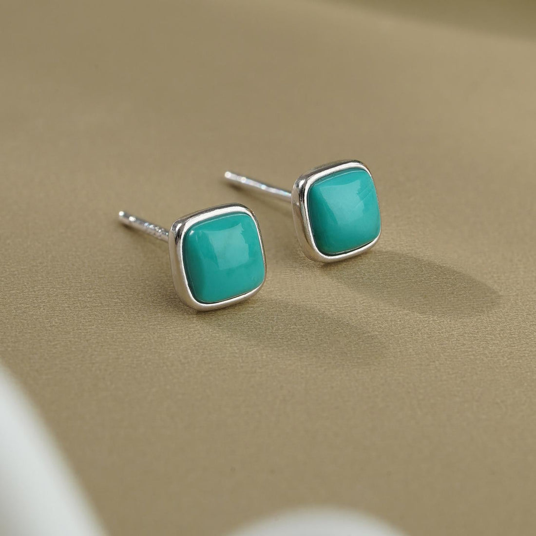 Tibetan-Buddhist Turquoise Earrings | 925 Silver Handmade Buddha Art Jewelry
